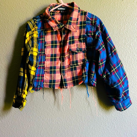 Fashion nova kids flannel crop top - Picture 1 of 5